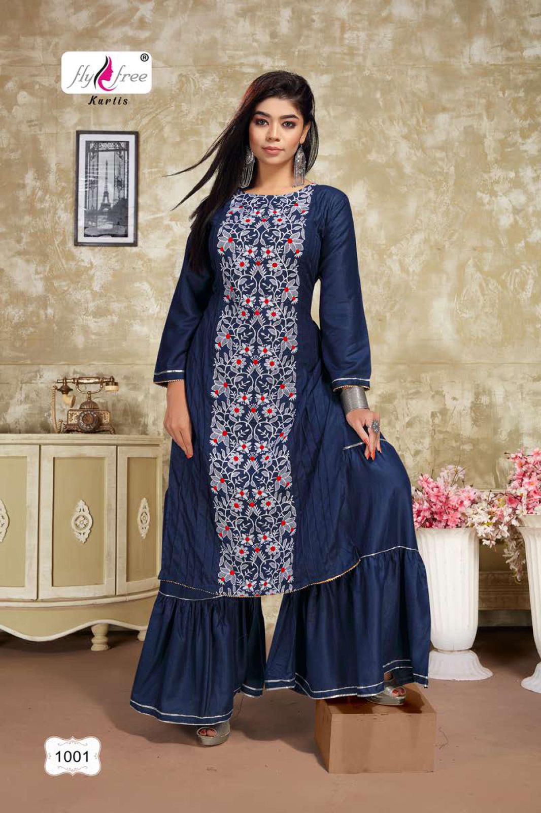 Fly Free Nexa Fancy Festive Wear Rayon Printed Kurti With Sharara Collection
